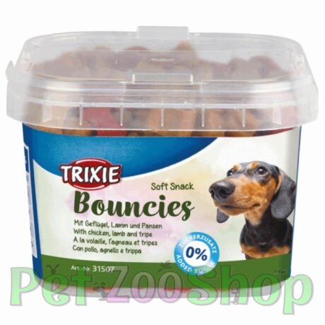 Trixie Soft Snack Bouncies – mekane poslastice sa piletinom, jagnjetinom i škembićima, 140 g