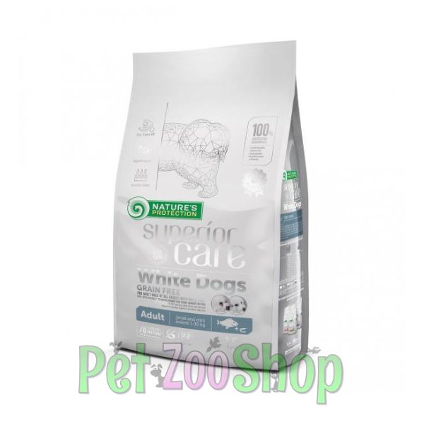 Nature’s Protection White Dog White Fish Adult Small & Mini – suva hrana za odrasle pse 1,5 kg