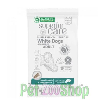Nature’s Protection White Dog Hypoallergenic & Digestive Care 110g grain free poslastice sa lososom