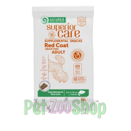 Nature’s Protection Red Coat Hypoallergenic Oral Care with Salmon 110g poslastice za pse crvene i riđe dlake