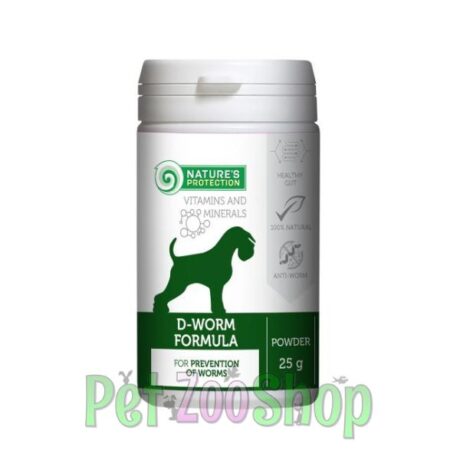 Nature’s Protection D-Worm Formula 25 g – prirodni dodatak ishrani protiv unutrašnjih parazita kod pasa