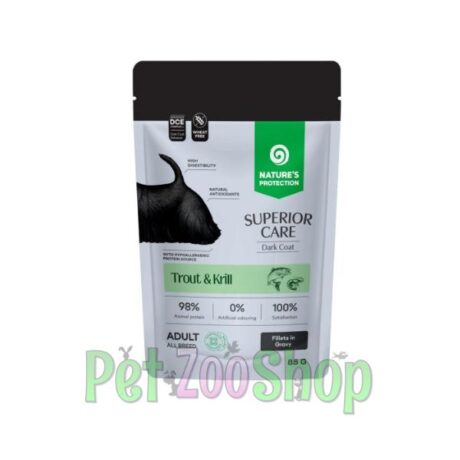 Nature's Protection Black Coat Trout & Krill 85g vlažna hrana za crne pse
