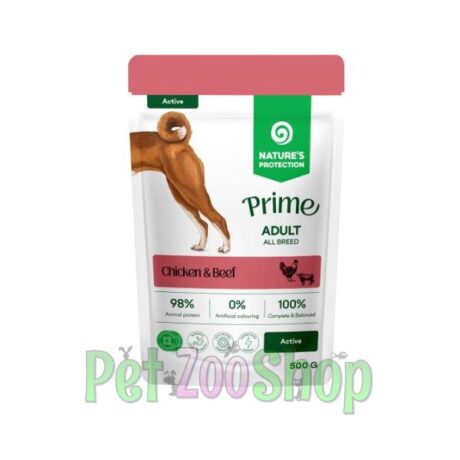 Nature’s Protection Adult Active 85g vlažna hrana za pse sa piletinom i junetinom