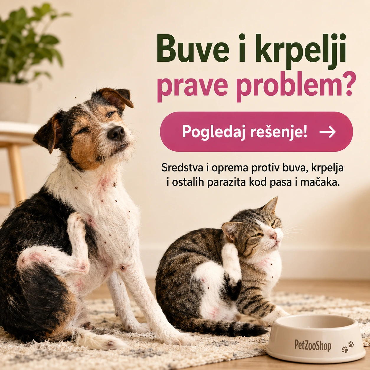 Sredstva protiv buva i krpelja za pse i mačke Pet Zoo Shop