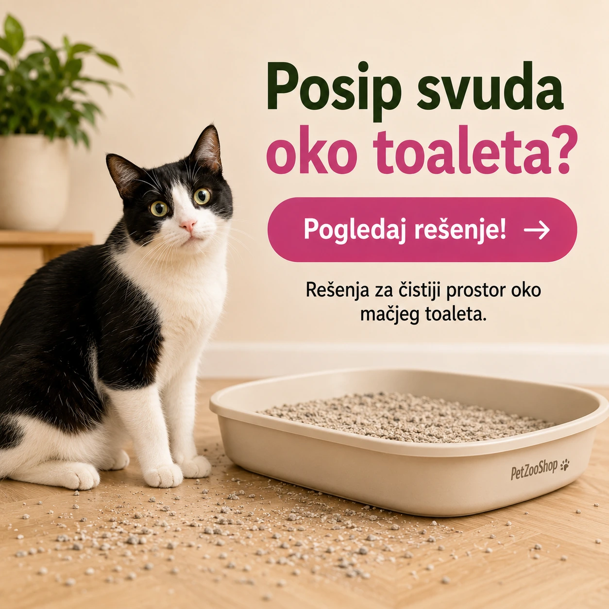 Rešenja za posip svuda oko mačjeg toaleta Pet Zoo Shop