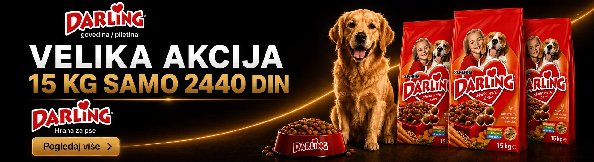 Darling hrana za pse 15 kg akcija 2440 din – Pet Zoo Shop