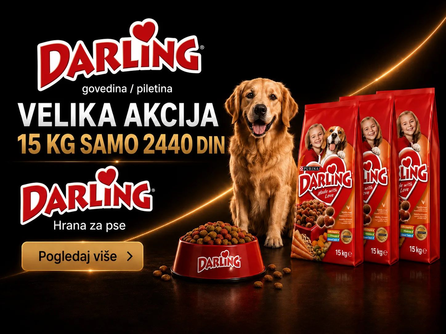 Darling hrana za pse 15 kg akcija 2440 din – Pet Zoo Shop