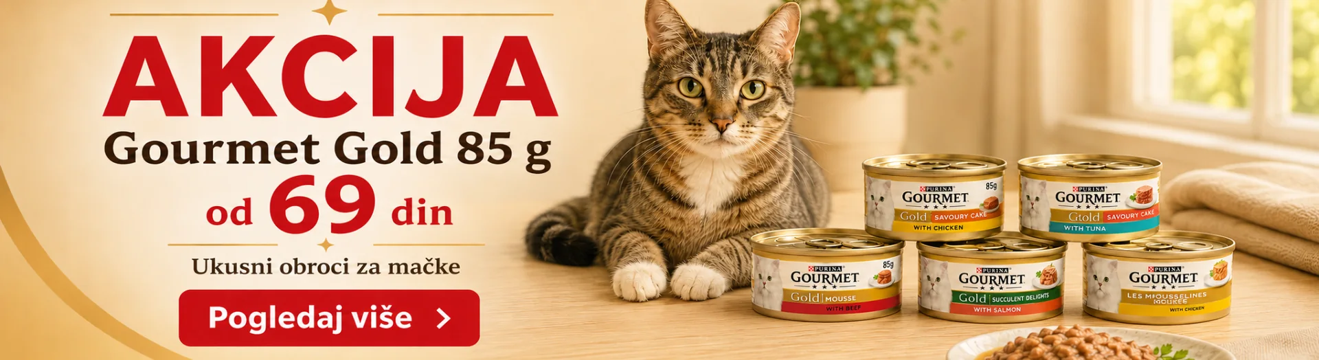 Gourmet Gold hrana za mačke 85 g na akciji od 69 din – Pet Zoo Shop