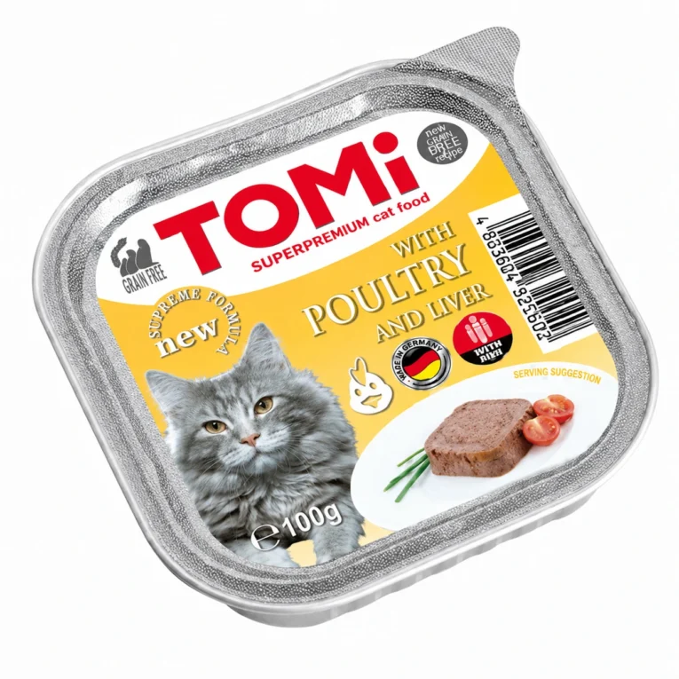 TOMI pašteta za odrasle mačke živina i jetra 100 g