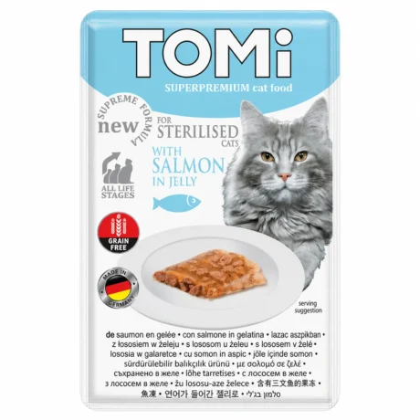 TOMI sos za sterilisane mačke losos u želeu 85 g