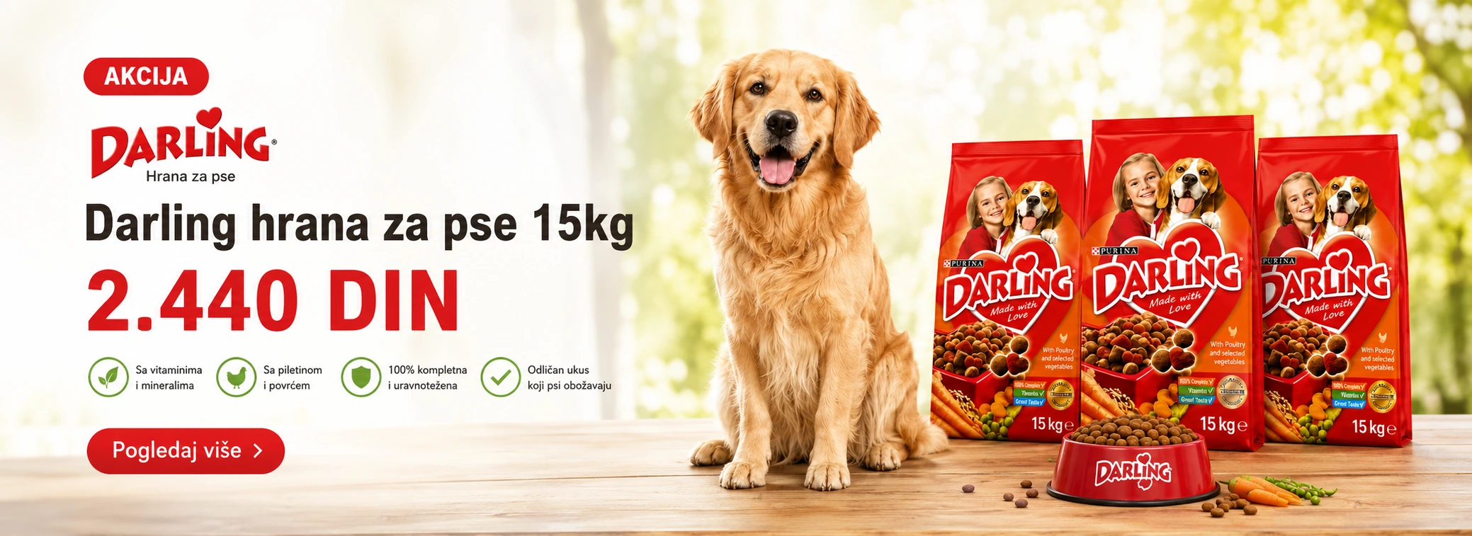 Darling hrana za pse 15 kg na akciji po ceni od 2.440 dinara