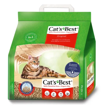 Cat's Best Original 10 l (4,3 kg) – grudvajući biljni posip za mačke