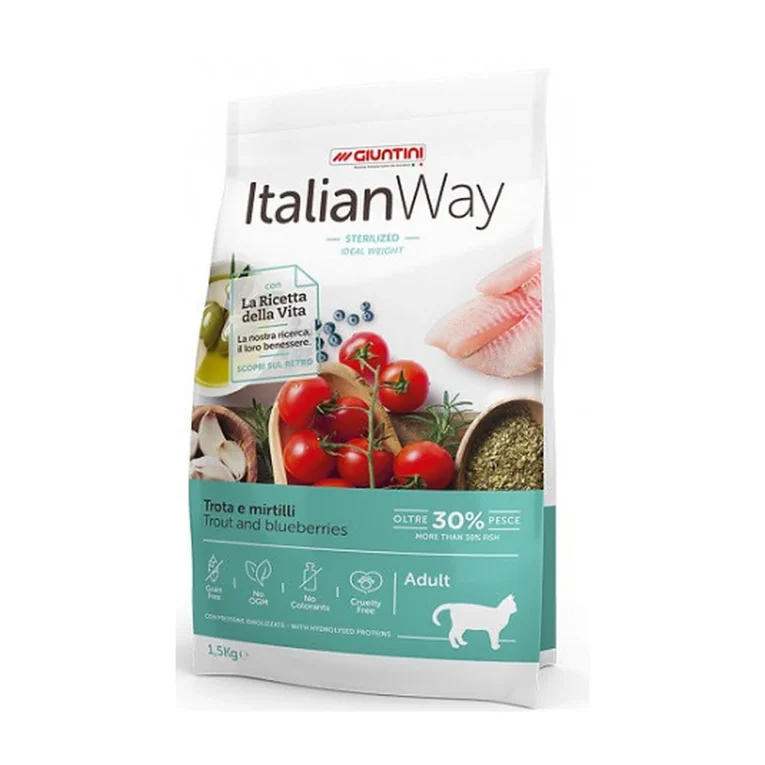 Italian Way Cat Ideal Weight 8 kg – pastrmka i borovnica