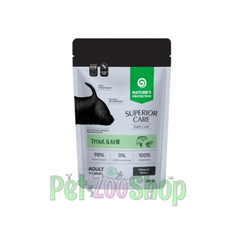 Nature’s Protection Black Coat pastrmka i kril 12 x 85 g