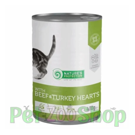 Nature’s Protection Kitten govedina i ćureća srca konzerva 400 g