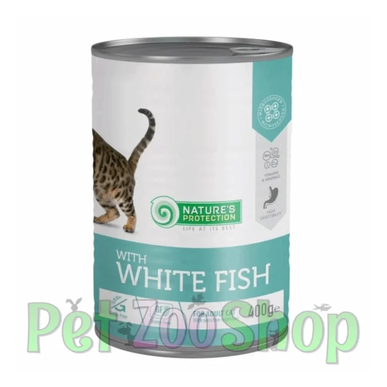 Nature’s Protection Sensitive bela riba konzerva za mačke 400 g