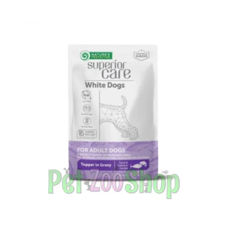 Natures Protection White Dog tuna i losos preliv za pse 70 g