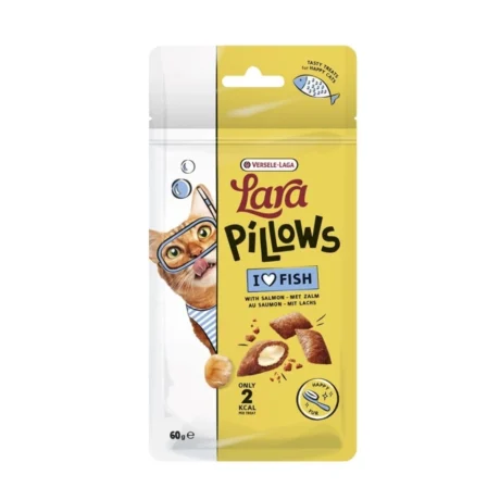 Lara Pillows with Salmon Happy Fur 60 g – Poslastice sa lososom za kožu i dlaku mačaka