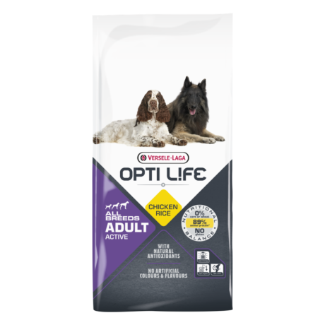 Opti Life Active All Breeds 12,5 kg – Hrana sa piletinom za aktivne pse