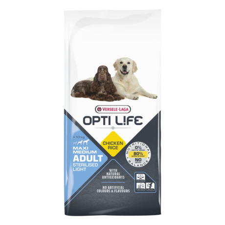 Opti Life Adult Sterilised/Light Medium & Maxi 12,5 kg – Hrana za sterilisane pse