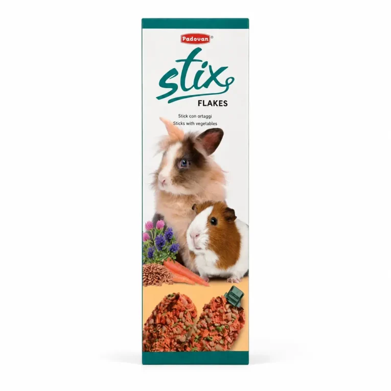 Padovan Stix Flakes štapići sa povrćem za patuljaste kuniće, zamorce i činčile, 100 g / 2 kom