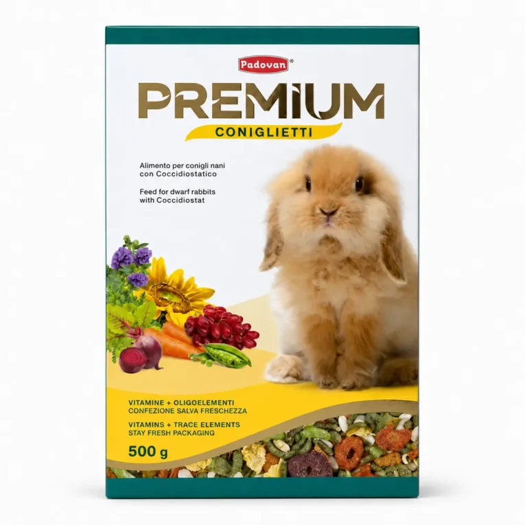 Padovan Premium Coniglietti hrana za patuljaste kuniće sa voćem i povrćem, 500 g
