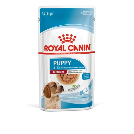 Royal Canin Medium Puppy 10×140 g – vlažna hrana za štence