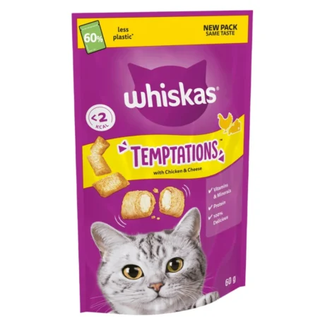 Whiskas Temptations poslastice za mačke – piletina i sir, 60 g
