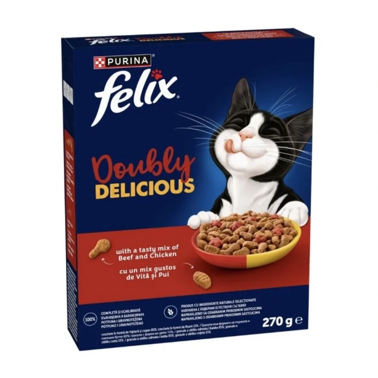 Felix Doubly Delicious Govedina i piletina suva hrana za odrasle mačke 270 g