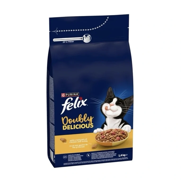 Felix Doubly Delicious Piletina i ćuretina suva hrana za odrasle mačke 1,4 kg
