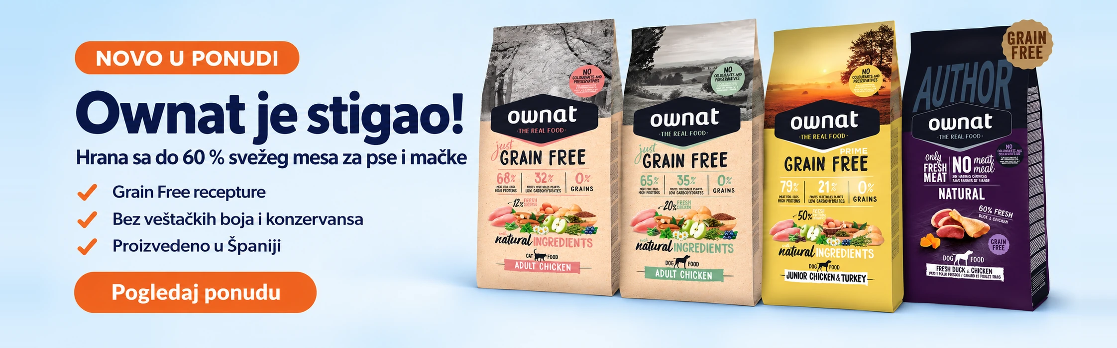 Ownat – novo u ponudi: hrana sa do 60 % svežeg mesa za pse i mačke