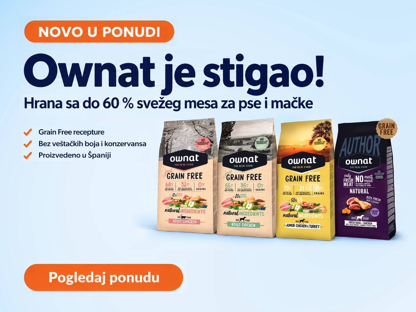 Ownat – novo u ponudi: hrana sa do 60 % svežeg mesa za pse i mačke